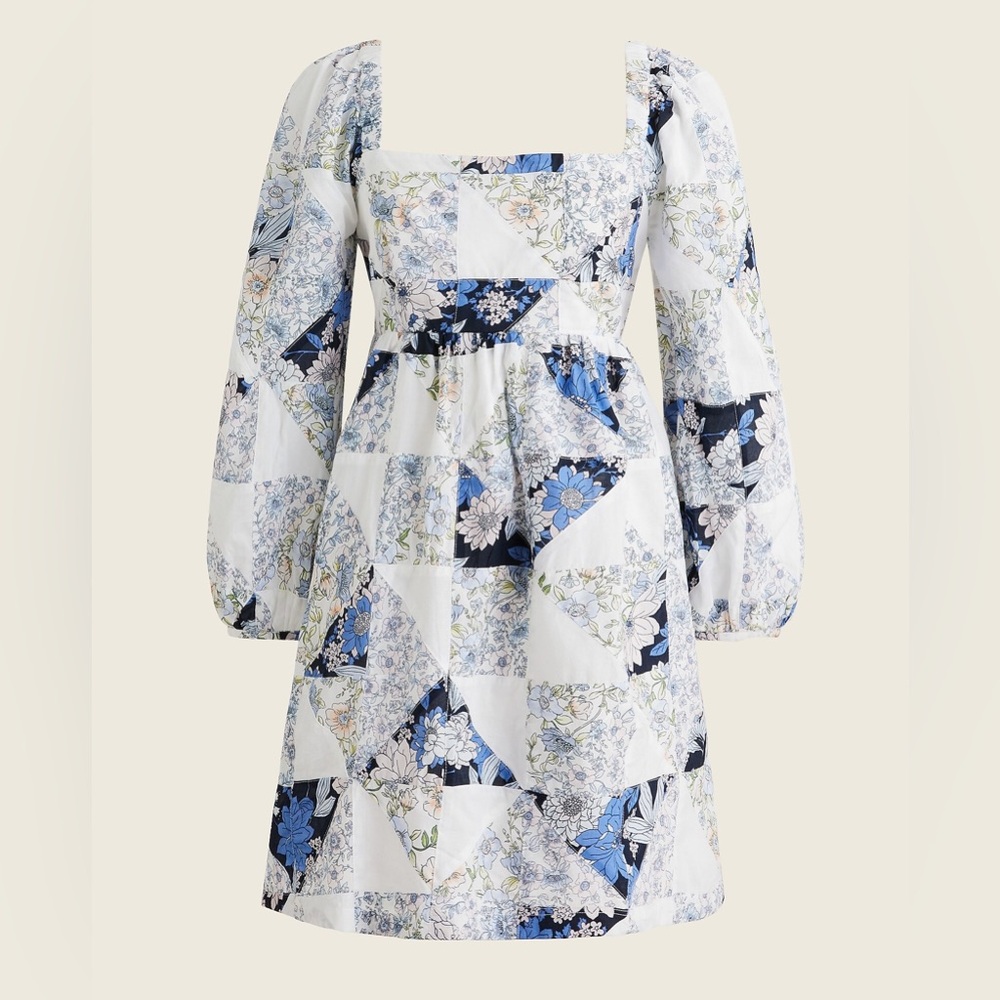 Jcrew Quilted Mini Dress Puff Sleeve Size Medium